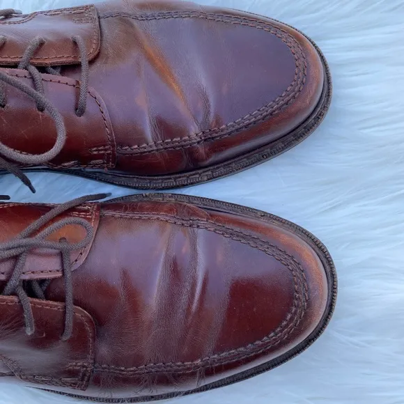 Ecco Lace Up Leather Brown Loafer Dress Shoe