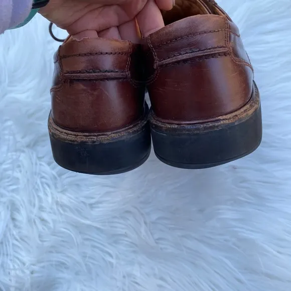 Ecco Lace Up Leather Brown Loafer Dress Shoe