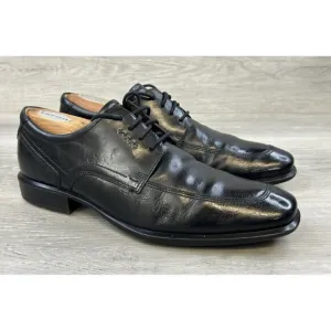 ECCO Men's Derby Cairo Black Leather Apron Toe Dress  Shoes Size US 8