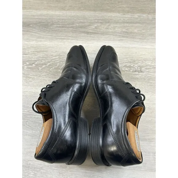 ECCO Men's Derby Cairo Black Leather Apron Toe Dress  Shoes Size US 8