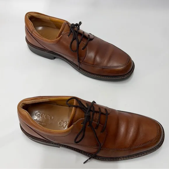 ECCO Mens Shoes EU Size 43 US 9 Tan Brown Dress Formal Shoes