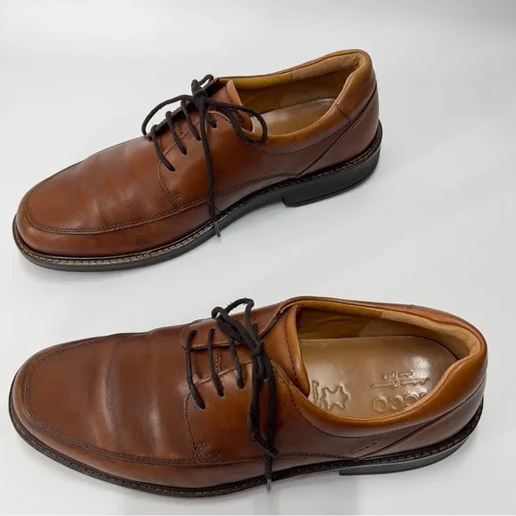 ECCO Mens Shoes EU Size 43 US 9 Tan Brown Dress Formal Shoes