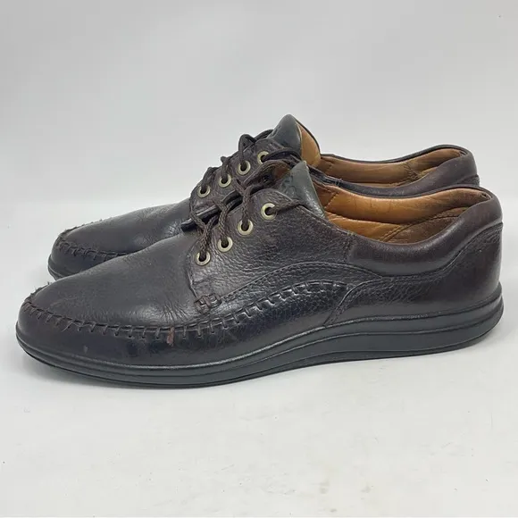Ecco Seawalker Moc Toe Shoes Mens 10 - 10.5 EU 44 Brown Leather Lace Up Casual