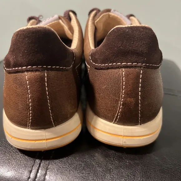 ECCO Spikeless Golf Shoes Brown Leather Casual Comfort Men's US Sz 9-9.5, EU 43