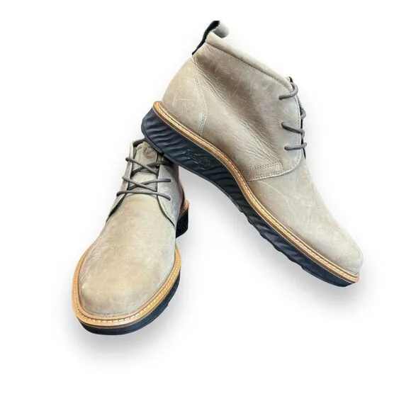 Ecco St.1 Hybrid GTX Gore-Tex Ankle Chukka Beige Boots Mens Sz US 6-6.5 New