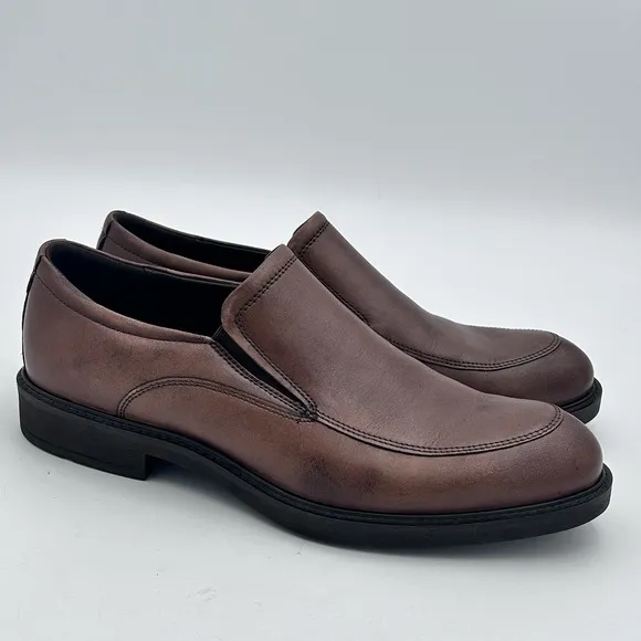 ECCO Vitrus Men's Brown Leather Slip-On Dress Shoes EU 42 US 8 NWOB