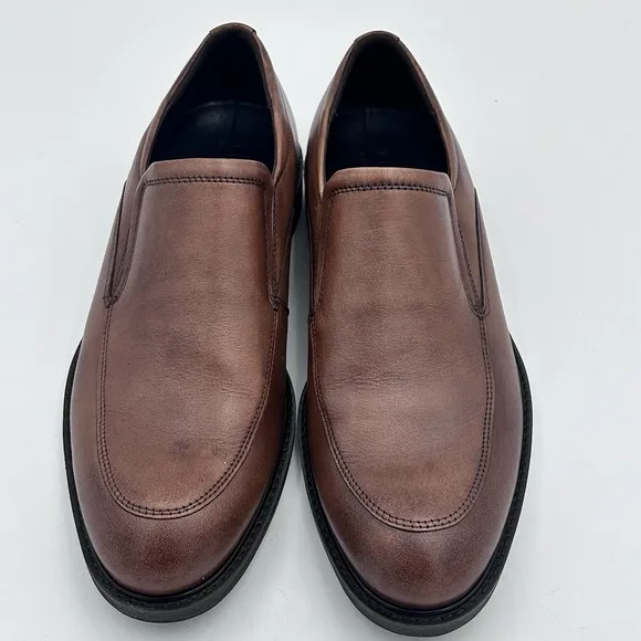 ECCO Vitrus Men's Brown Leather Slip-On Dress Shoes EU 42 US 8 NWOB