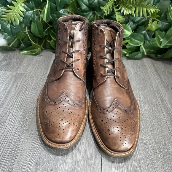 Ecco Vitrus Wing Tip Chukka Boots Dress Brown Leather Shoes Men’s Size 11