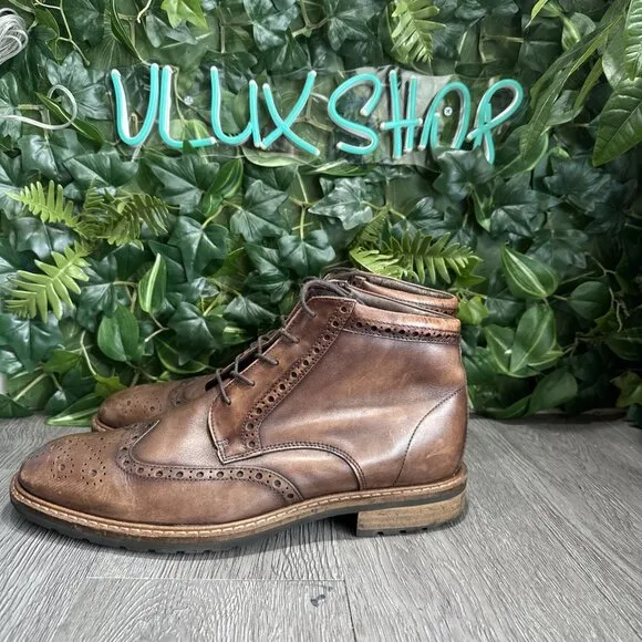 Ecco Vitrus Wing Tip Chukka Boots Dress Brown Leather Shoes Men’s Size 11