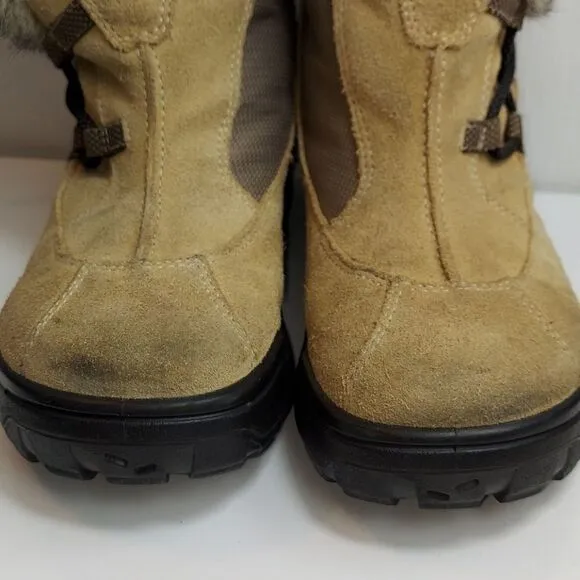 Ecco Gore-tex Fur Trim Sude Winter Boots Sz 35