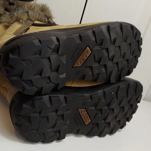Ecco Gore-tex Fur Trim Sude Winter Boots Sz 35