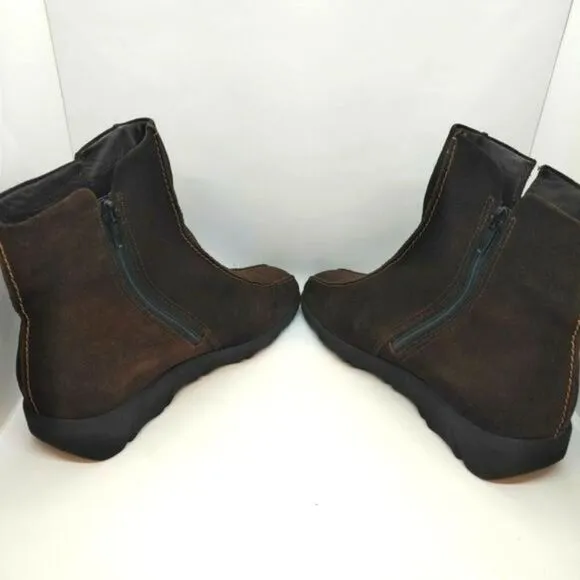 Ecco Womens Brown Leather‎ Casual Zip Up Boots Size 38 US 7 To 7.5 Ecco Boots