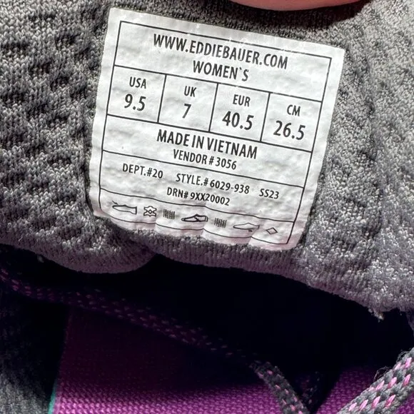 Eddie Bauer Boots Womens Size 9.5 Low Top Lukla Pro Weatherproof Hiking Vibram