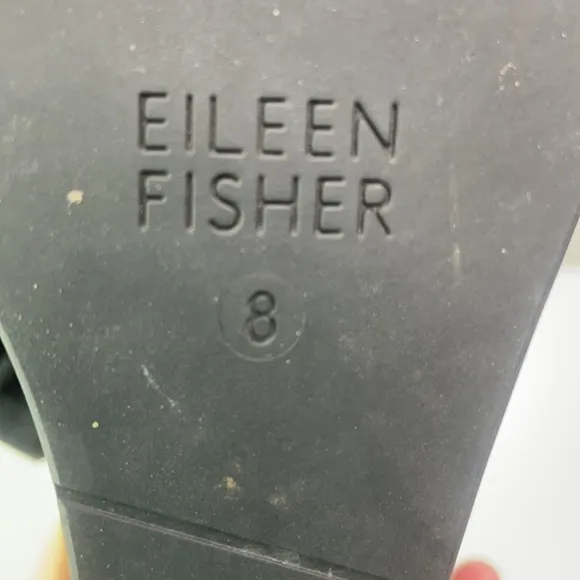 Eileen Fisher Black Draw Suede and Leather Wedges Heel Shoes 8M