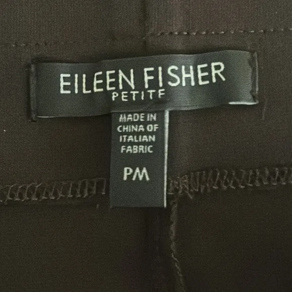EILEEN FISHER Brown Pencil Skirt Business Casual Size PM M Petite Work Midi Mini