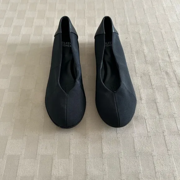 Eileen Fisher Grossgrain &amp; Leather Ballet Flats