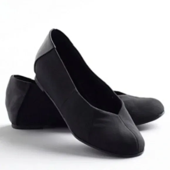 Eileen Fisher Grossgrain &amp; Leather Ballet Flats