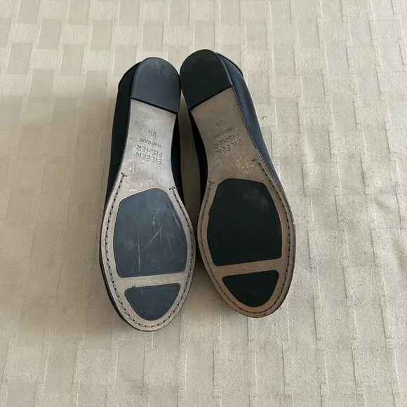 Eileen Fisher Grossgrain &amp; Leather Ballet Flats