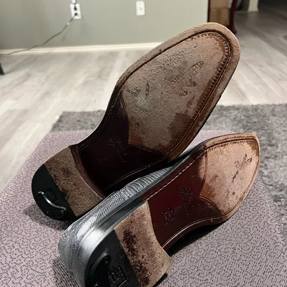 Elegant Black Crocodile Pattern Men's Shoes