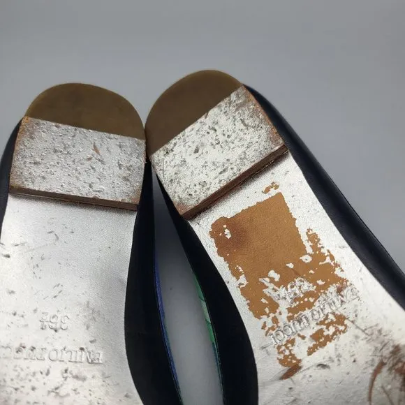 Emilio Pucci Ballet Flats Shoes printed abstract fabric/ leather Sz36.5 US 6-6.5
