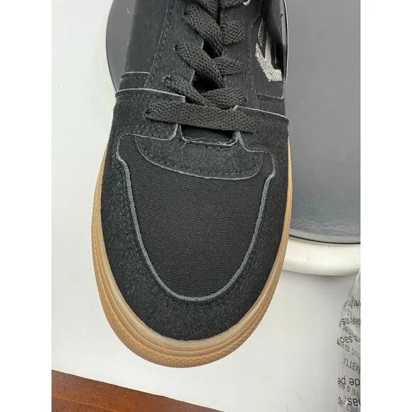 Etnies Rebel Black White Gum Canvas Skate Shoes Skateboard Sneakers Mens 9 NEW