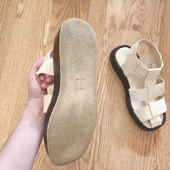 EUC Pilcro Anthropologie Fisherman Platform  Cream Sandals, Size 40 Or 9