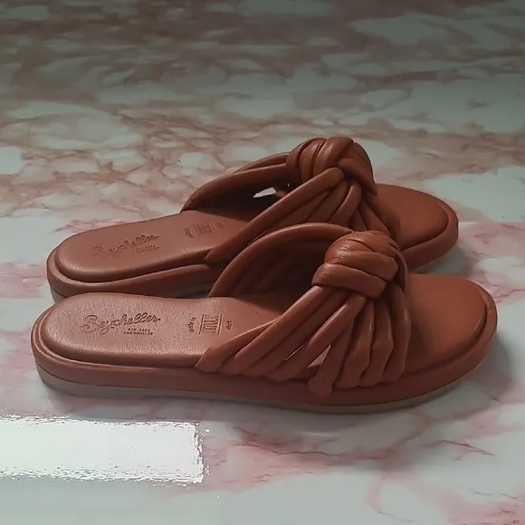 EUC Seychelles Simply the Best Terracotta Slide Sandals Sz 6.5