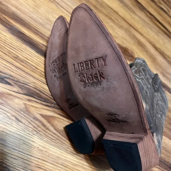 EUC Womens Liberty Black Ladies Boots 8.5 Leather Western Cowboy Canela Sienna
