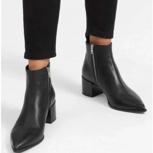 EVERLANE Boss Boot Leather Italy Zipper Black Size 6.5