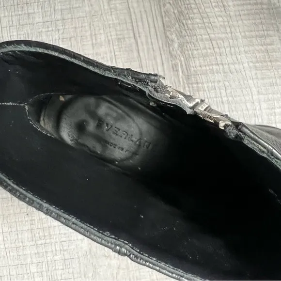 EVERLANE Boss Boot Leather Italy Zipper Black Size 6.5