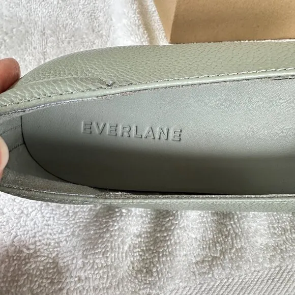 Everlane The Day Glove Ballet Flats Sage Green Balletcore Leather Women's Size 9