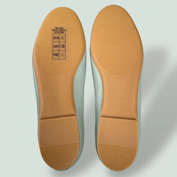 Everlane The Day Glove Ballet Flats Sage Green Balletcore Leather Women's Size 9