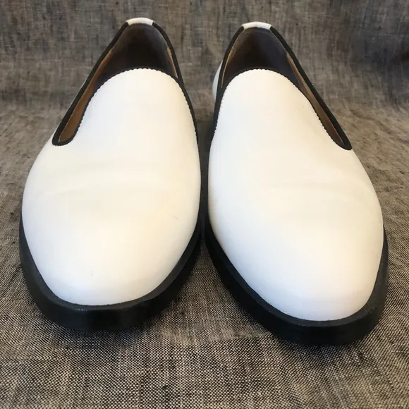 Everlane White Leather Modern Smoking Shoes