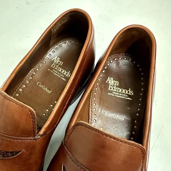 EXCELLENT Allen Edmonds Carlsbad Penny Loafer Brown Calfskin Made in USA Men's 9