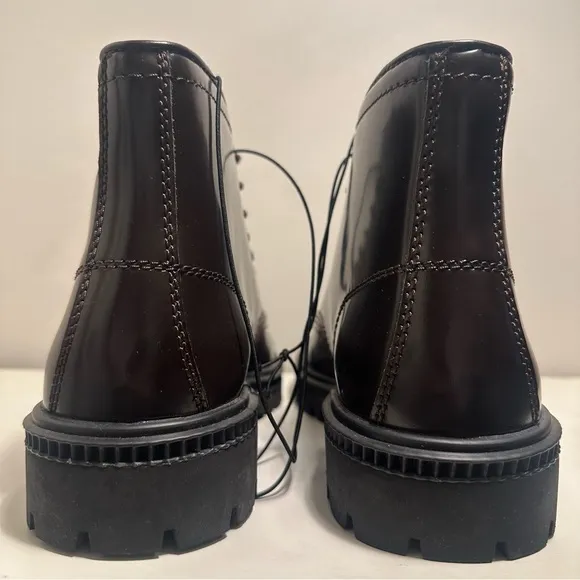 Express Chunky Brown Leather Boots Men’s Size 8 Winter Rain Lifestyle
