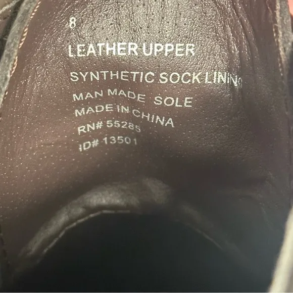 Express Chunky Brown Leather Boots Men’s Size 8 Winter Rain Lifestyle