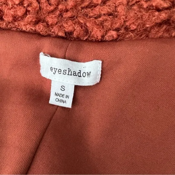 Eyeshadow Teddy Jacket NWOT Rust Colored Size Small. Snap Closure