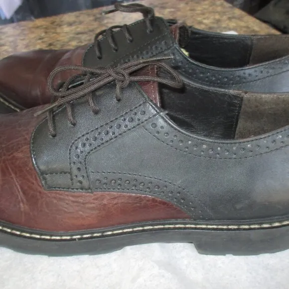 Fabio De Luca Men's Shoes Size 10 Brown/Black Leather  Lace Up Shoes