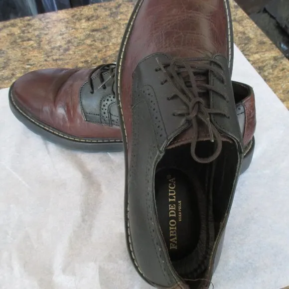 Fabio De Luca Men's Shoes Size 10 Brown/Black Leather  Lace Up Shoes