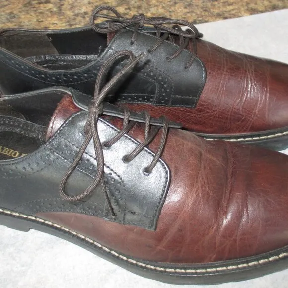 Fabio De Luca Men's Shoes Size 10 Brown/Black Leather  Lace Up Shoes
