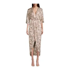 FAME and Partners Sayge Animal Print Midi Dress Size 8