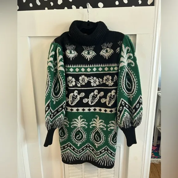 Farm Rio Mystic Scarf Sweater Dress