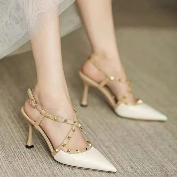 Fashion Slingback Sandals For Women, Criss-Cross Straps,Pointed Toe High Heel