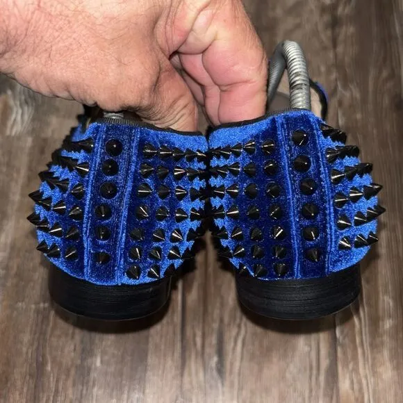FERUCCI  Blue Velvet Studded slip on loafers EU men’s size 7.