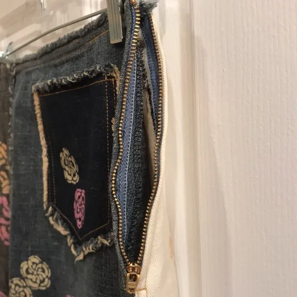 ⚡️FINAL PRICE⚡️ Rare Moschino/Moschino Jeans Denim Flower Power Patchwork Skirt