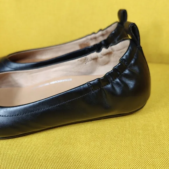 FITFLOP Allegro Black Patent Leather Ballet Flats Women's Shoes Size 7.5