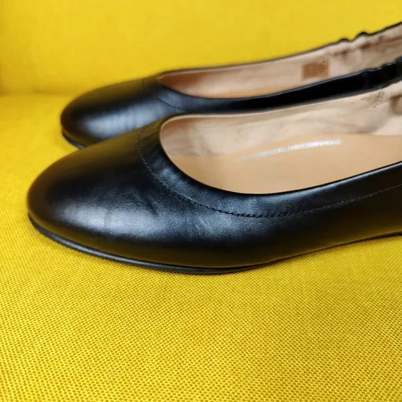 FITFLOP Allegro Black Patent Leather Ballet Flats Women's Shoes Size 7.5
