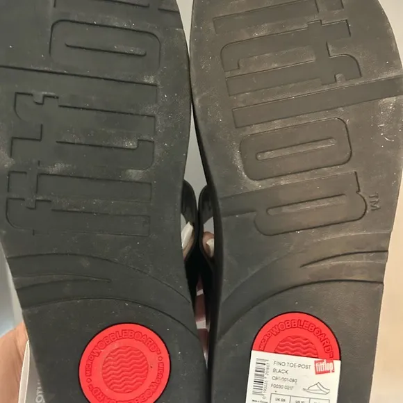 Fitflop Black Sandals with T-Strap Design
