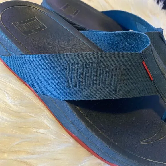 FitFlop Surfa Men's Thong Sandals Size 8 Blue Casual Summer Comfort