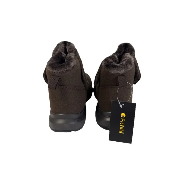 FitVille CozyCore Winter Boots V9 Dark Oak Men Size 12EW
